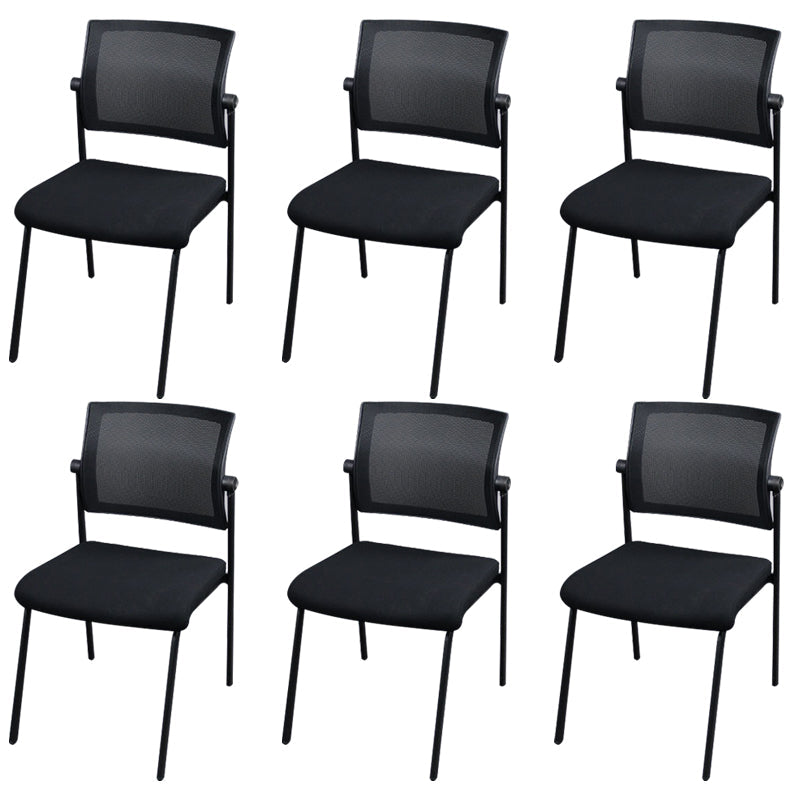Silla de oficina con respaldo medio lateral de microfibra, silla de rejilla de aire moderna y transpirable