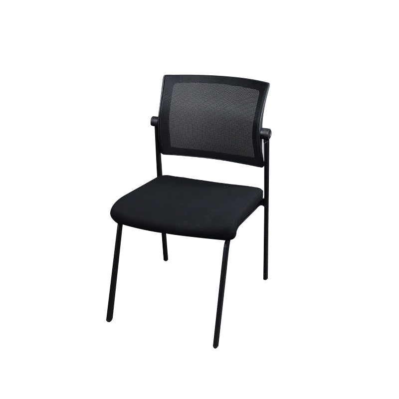 Silla de oficina con respaldo medio lateral de microfibra, silla de rejilla de aire moderna y transpirable