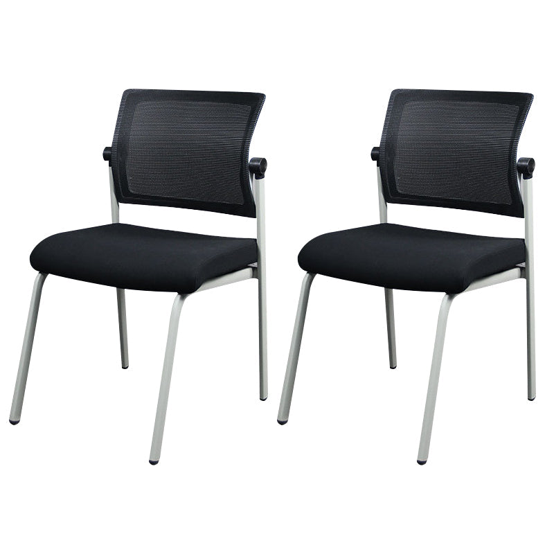 Silla de oficina con respaldo medio lateral de microfibra, silla de rejilla de aire moderna y transpirable