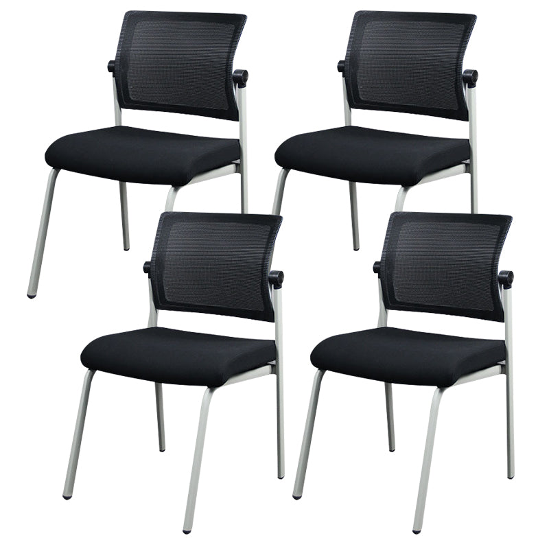 Silla de oficina con respaldo medio lateral de microfibra, silla de rejilla de aire moderna y transpirable