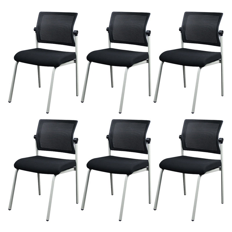 Silla de oficina con respaldo medio lateral de microfibra, silla de rejilla de aire moderna y transpirable