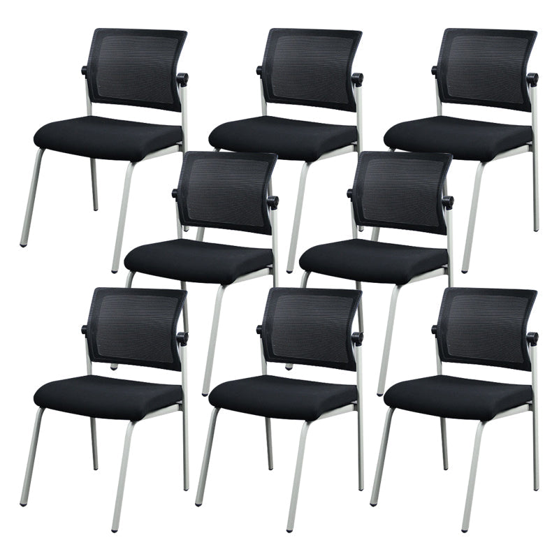 Silla de oficina con respaldo medio lateral de microfibra, silla de rejilla de aire moderna y transpirable