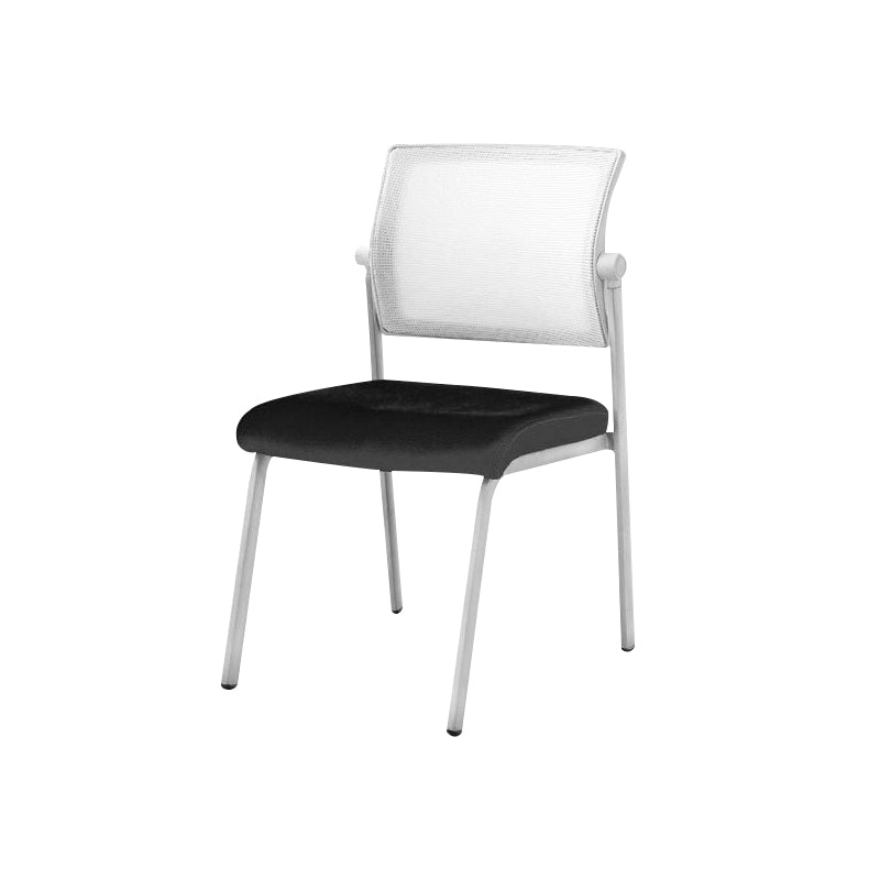 Silla de oficina con respaldo medio lateral de microfibra, silla de rejilla de aire moderna y transpirable