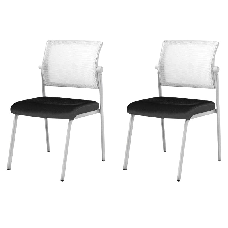 Silla de oficina con respaldo medio lateral de microfibra, silla de rejilla de aire moderna y transpirable