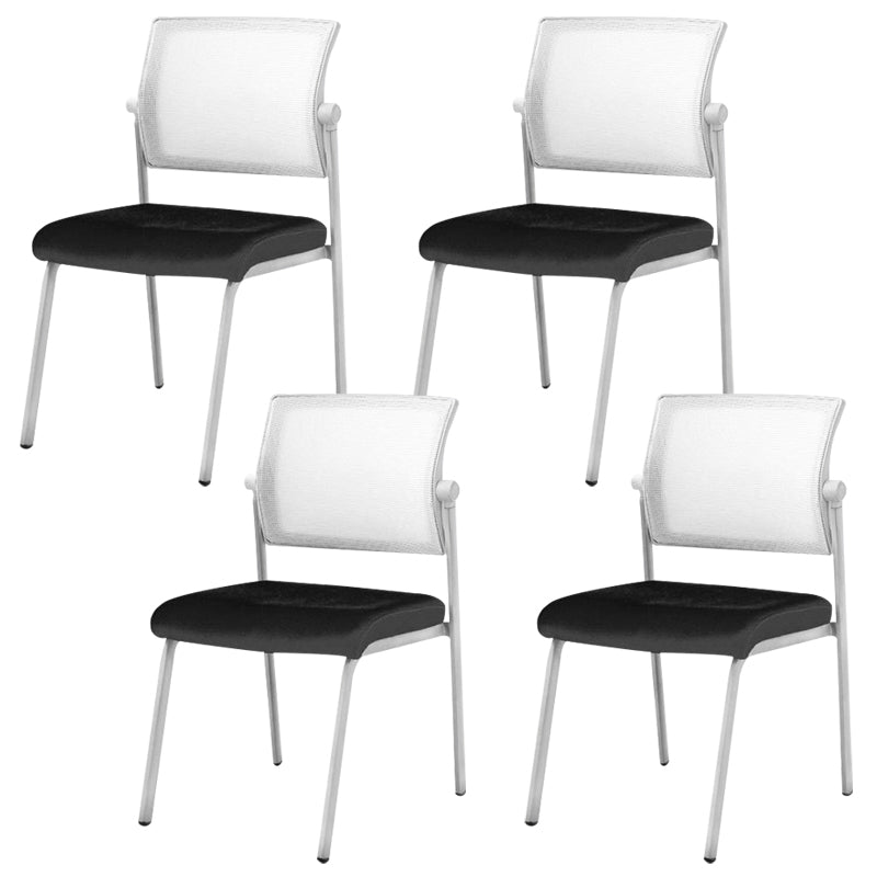 Silla de oficina con respaldo medio lateral de microfibra, silla de rejilla de aire moderna y transpirable