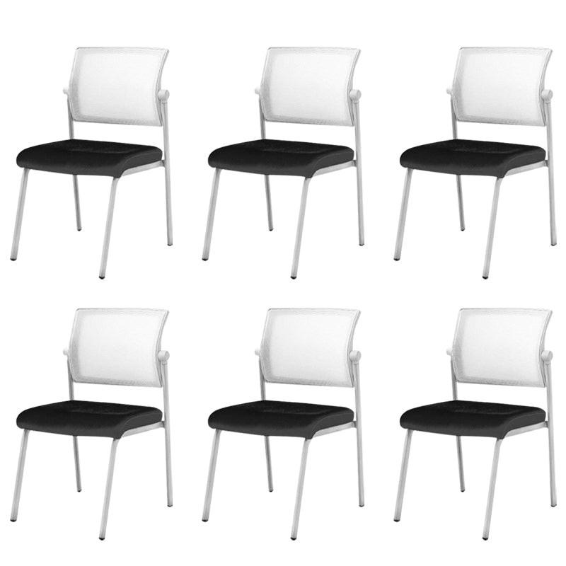 Silla de oficina con respaldo medio lateral de microfibra, silla de rejilla de aire moderna y transpirable