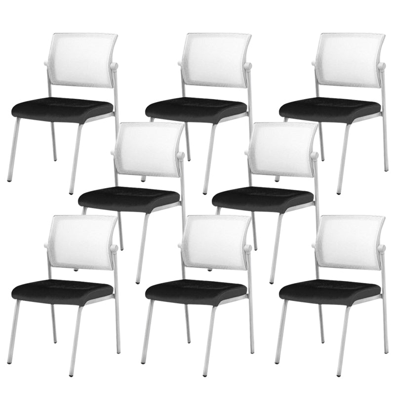 Silla de oficina con respaldo medio lateral de microfibra, silla de rejilla de aire moderna y transpirable
