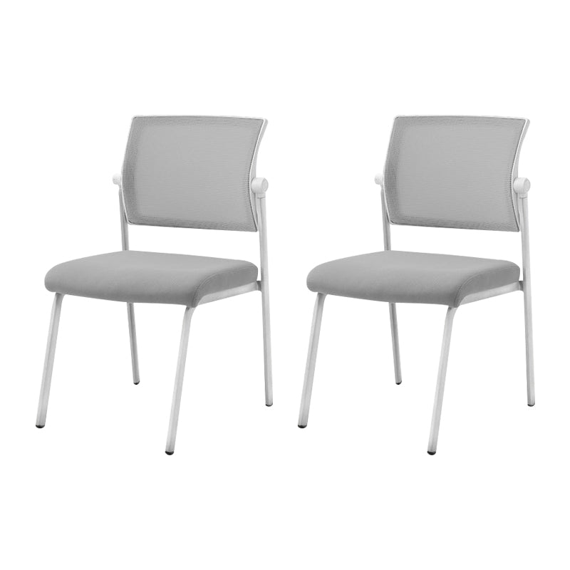 Silla de oficina con respaldo medio lateral de microfibra, silla de rejilla de aire moderna y transpirable