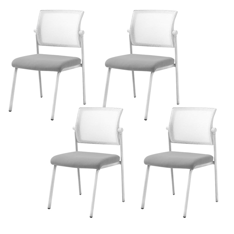 Silla de oficina con respaldo medio lateral de microfibra, silla de rejilla de aire moderna y transpirable