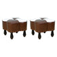 Leather Ottoman Clover Shape Color Panel Tufted Water Resistant Nailhead Trim Ottoman