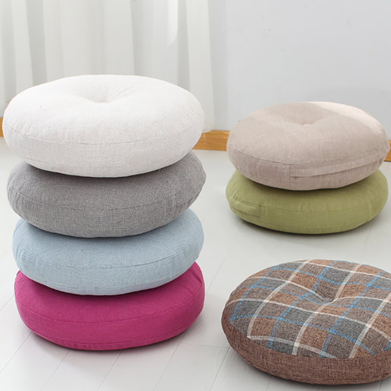 Modern Pouf Ottoman Cotton Upholstered Tufted Tear Resistant Round Ottoman Clearhalo 'furn' 'furn_ottomans_poufs' 'Furniture' 'Living Room Furniture' 'Ottomans & Poufs' 'ottomans_poufs' 6537861