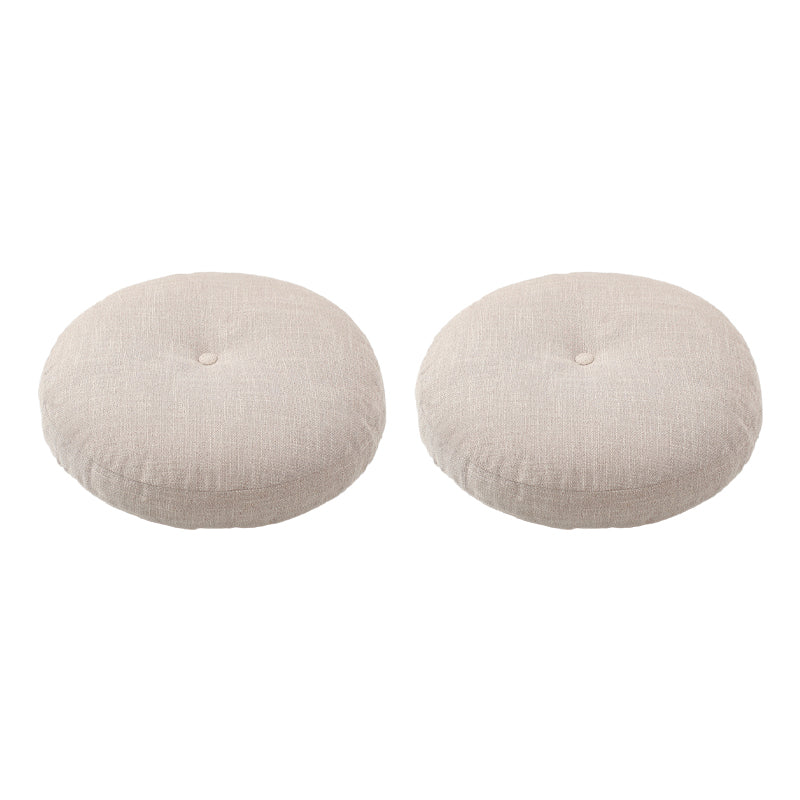 Modern Pouf Ottoman Cotton Upholstered Tufted Tear Resistant Round Ottoman Off-White 2 Piece Set Clearhalo 'furn' 'furn_ottomans_poufs' 'Furniture' 'Living Room Furniture' 'Ottomans & Poufs' 'ottomans_poufs' 6537891