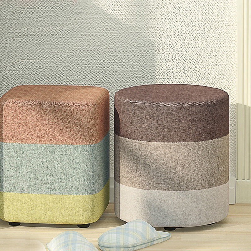 Color Panel Ottoman Removable and Washable Slipcover Modern Cotton Linen Ottoman Clearhalo 'furn' 'furn_ottomans_poufs' 'Furniture' 'Living Room Furniture' 'Ottomans & Poufs' 'ottomans_poufs' 6537896