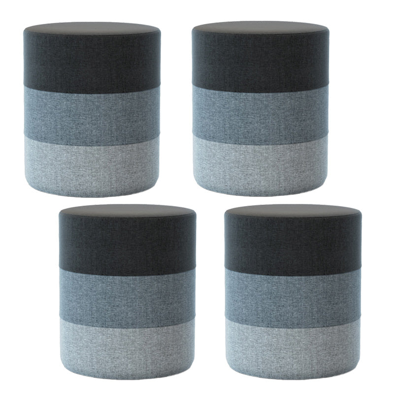 Color Panel Ottoman Removable and Washable Slipcover Modern Cotton Linen Ottoman Grey Round 4 Piece Set Clearhalo 'furn' 'furn_ottomans_poufs' 'Furniture' 'Living Room Furniture' 'Ottomans & Poufs' 'ottomans_poufs' 6537897