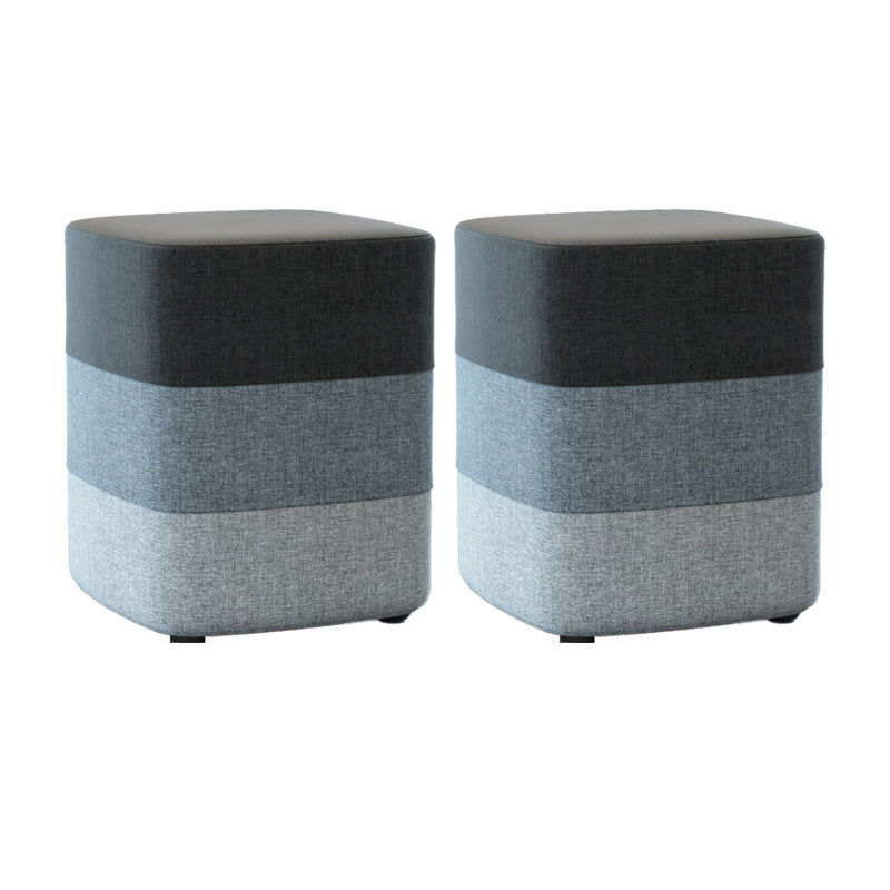 Color Panel Ottoman Removable and Washable Slipcover Modern Cotton Linen Ottoman Grey Square 2 Piece Set Clearhalo 'furn' 'furn_ottomans_poufs' 'Furniture' 'Living Room Furniture' 'Ottomans & Poufs' 'ottomans_poufs' 6537901