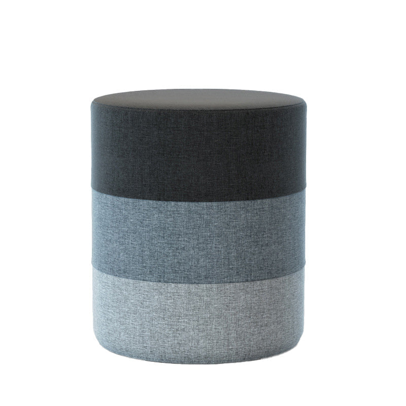 Color Panel Ottoman Removable and Washable Slipcover Modern Cotton Linen Ottoman Grey Round 1 Piece Clearhalo 'furn' 'furn_ottomans_poufs' 'Furniture' 'Living Room Furniture' 'Ottomans & Poufs' 'ottomans_poufs' 6537902