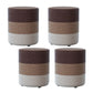Color Panel Ottoman Removable and Washable Slipcover Modern Cotton Linen Ottoman Brown Round 4 Piece Set Clearhalo 'furn' 'furn_ottomans_poufs' 'Furniture' 'Living Room Furniture' 'Ottomans & Poufs' 'ottomans_poufs' 6537907