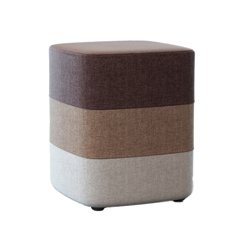 Color Panel Ottoman Removable and Washable Slipcover Modern Cotton Linen Ottoman Brown Square 1 Piece Clearhalo 'furn' 'furn_ottomans_poufs' 'Furniture' 'Living Room Furniture' 'Ottomans & Poufs' 'ottomans_poufs' 6537908