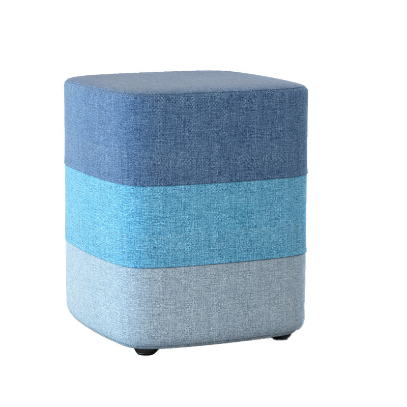 Color Panel Ottoman Removable and Washable Slipcover Modern Cotton Linen Ottoman Blue Square 1 Piece Clearhalo 'furn' 'furn_ottomans_poufs' 'Furniture' 'Living Room Furniture' 'Ottomans & Poufs' 'ottomans_poufs' 6537914