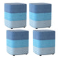 Color Panel Ottoman Removable and Washable Slipcover Modern Cotton Linen Ottoman Blue Square 4 Piece Set Clearhalo 'furn' 'furn_ottomans_poufs' 'Furniture' 'Living Room Furniture' 'Ottomans & Poufs' 'ottomans_poufs' 6537916