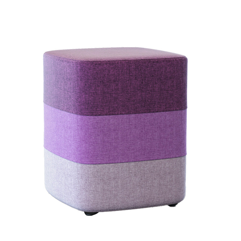 Color Panel Ottoman Removable and Washable Slipcover Modern Cotton Linen Ottoman Purple Square 1 Piece Clearhalo 'furn' 'furn_ottomans_poufs' 'Furniture' 'Living Room Furniture' 'Ottomans & Poufs' 'ottomans_poufs' 6537920