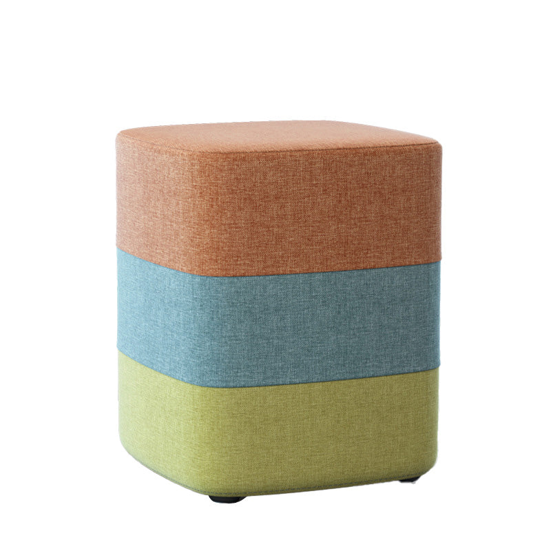 Color Panel Ottoman Removable and Washable Slipcover Modern Cotton Linen Ottoman Orange Square 1 Piece Clearhalo 'furn' 'furn_ottomans_poufs' 'Furniture' 'Living Room Furniture' 'Ottomans & Poufs' 'ottomans_poufs' 6537926