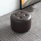 Pouf moderne du milieu du siècle Pouf Ottoman authentique en cuir rembourré de forme de cylindre tufted ottoman