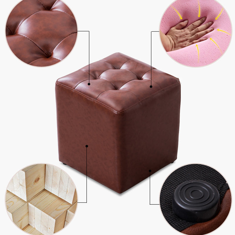 Modern Leather Pouf Water Resistant Round Pouf for Living Room Clearhalo 'furn' 'furn_ottomans_poufs' 'Furniture' 'Living Room Furniture' 'Ottomans & Poufs' 'ottomans_poufs' 6537976