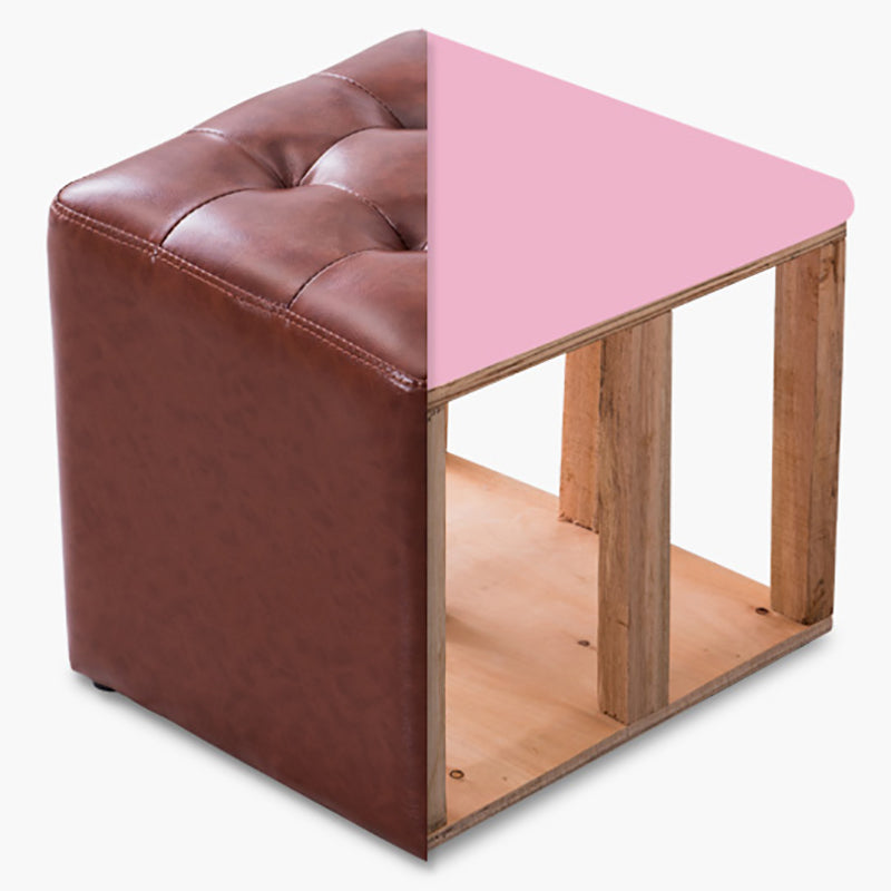 Modern Leather Pouf Water Resistant Round Pouf for Living Room Clearhalo 'furn' 'furn_ottomans_poufs' 'Furniture' 'Living Room Furniture' 'Ottomans & Poufs' 'ottomans_poufs' 6537980