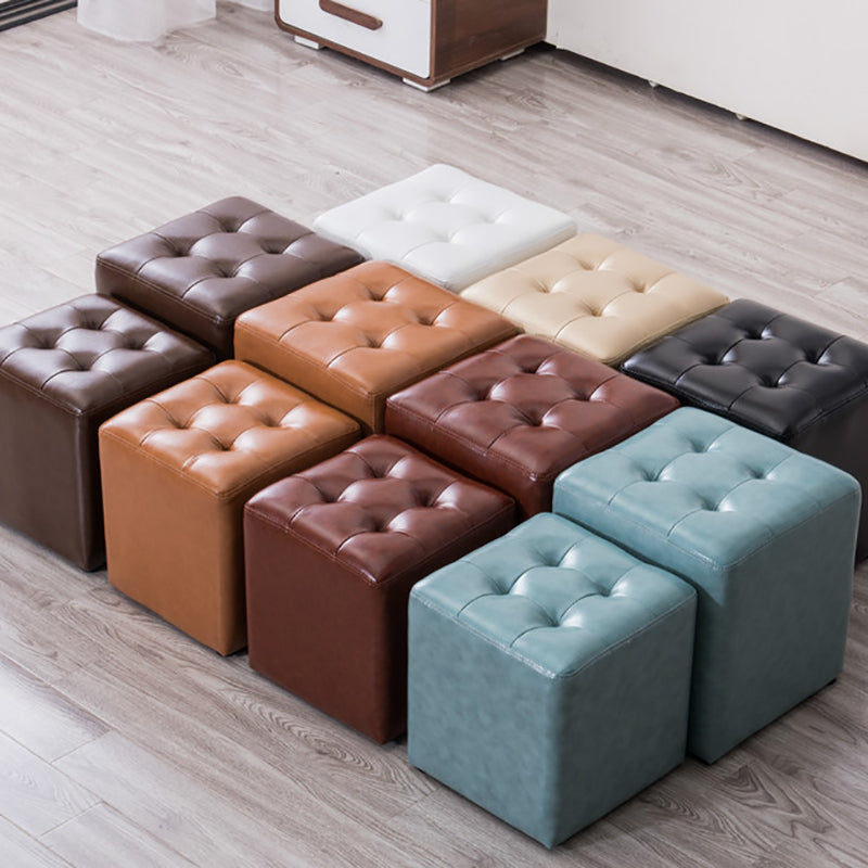Modern Leather Pouf Water Resistant Round Pouf for Living Room Clearhalo 'furn' 'furn_ottomans_poufs' 'Furniture' 'Living Room Furniture' 'Ottomans & Poufs' 'ottomans_poufs' 6537993