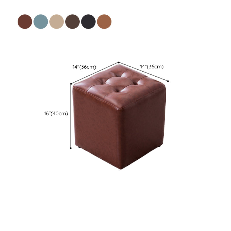 Modern Leather Pouf Water Resistant Round Pouf for Living Room Clearhalo 'furn' 'furn_ottomans_poufs' 'Furniture' 'Living Room Furniture' 'Ottomans & Poufs' 'ottomans_poufs' 6538015