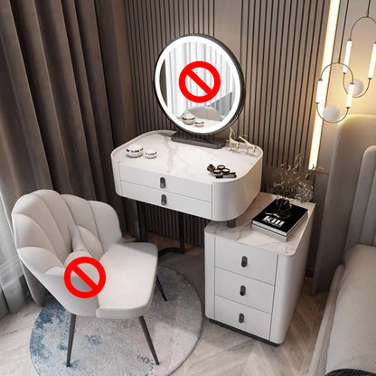 Glass/Stone Make-up Vanity Modern Vanity Dressing Table with Storage Drawers