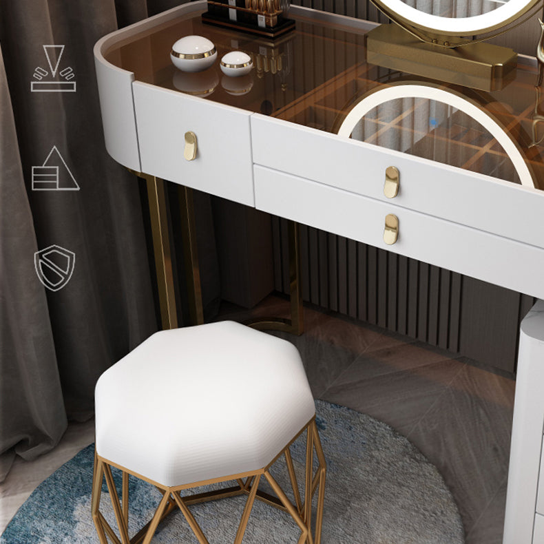 Glass/Stone Make-up Vanity Modern Vanity Dressing Table with Storage Drawers
