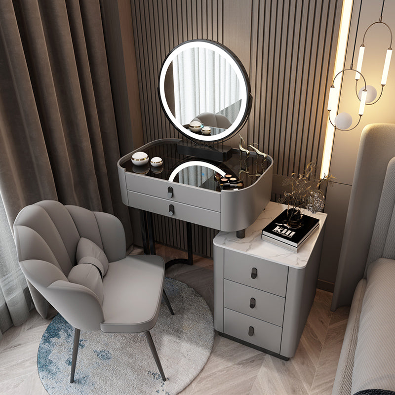 Glass/Stone Make-up Vanity Modern Vanity Dressing Table with Storage Drawers