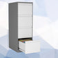 Contemporary File Cabinet Metal Frame Vertical File Cabinet with Lock Office Gray-White Clearhalo 'Filing Cabinets' 'filling_cabinets' 'furn' 'furn_filling_cabinets' 'Furniture' 'Office Furniture' 6538183
