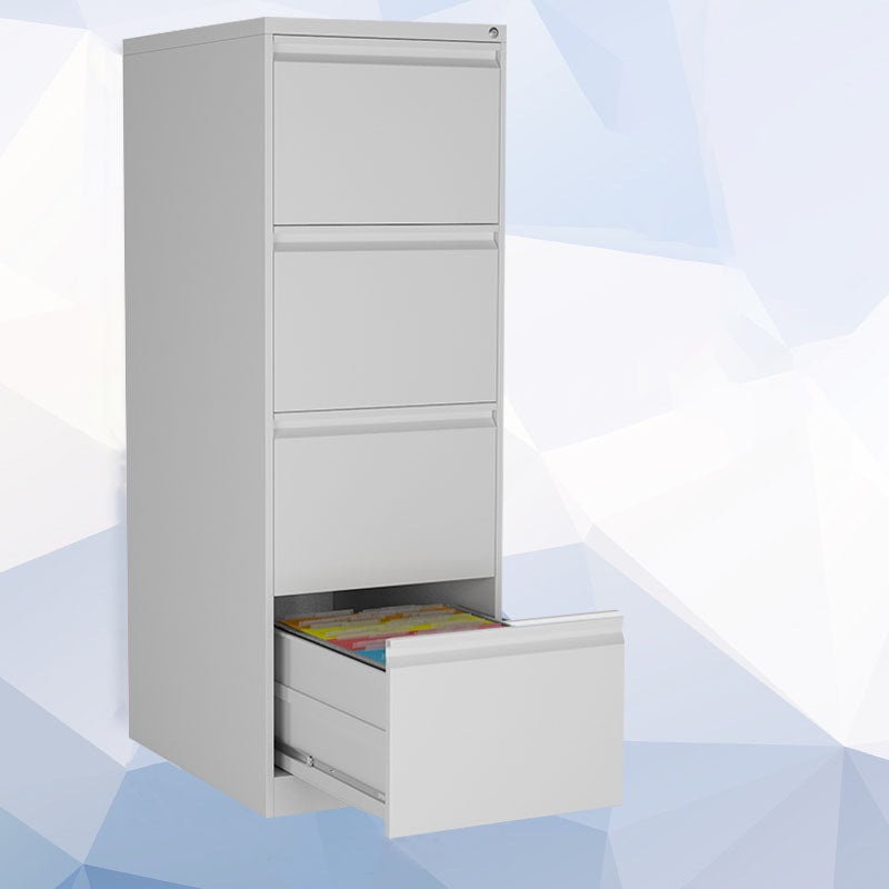 Contemporary File Cabinet Metal Frame Vertical File Cabinet with Lock Office Light Gray Clearhalo 'Filing Cabinets' 'filling_cabinets' 'furn' 'furn_filling_cabinets' 'Furniture' 'Office Furniture' 6538184