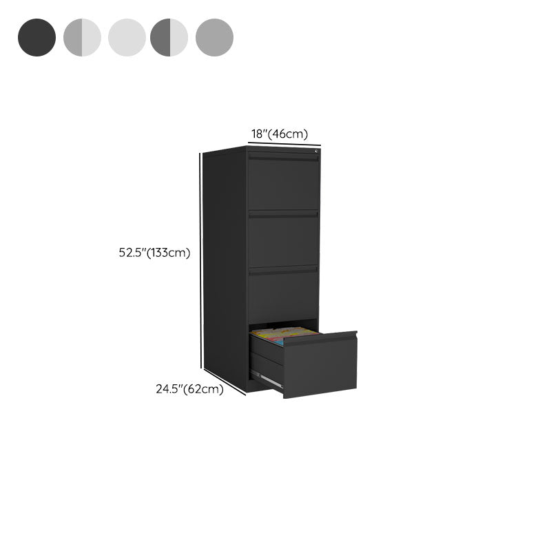 Contemporary File Cabinet Metal Frame Vertical File Cabinet with Lock Office Clearhalo 'Filing Cabinets' 'filling_cabinets' 'furn' 'furn_filling_cabinets' 'Furniture' 'Office Furniture' 6538188
