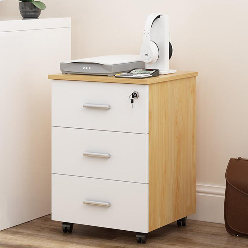 Gabinete moderno Cajones de bloqueo de madera Archivo con ruedas para oficina