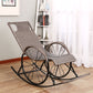 Modern Spindle Wicker Rocking Chair Metal Frame Wheel Handrail Design Rocker Chair