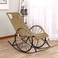 Modern Spindle Wicker Rocking Chair Metal Frame Wheel Handrail Design Rocker Chair