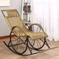 Modern Spindle Wicker Rocking Chair Metal Frame Wheel Handrail Design Rocker Chair