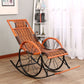 Modern Spindle Wicker Rocking Chair Metal Frame Wheel Handrail Design Rocker Chair