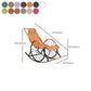 Modern Spindle Wicker Rocking Chair Metal Frame Wheel Handrail Design Rocker Chair