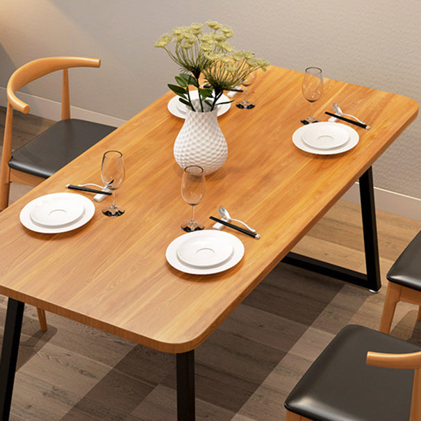 Industrial 1/2/5 Pieces Furniture Solid Wood Rectangle Dining Table Set in Brown