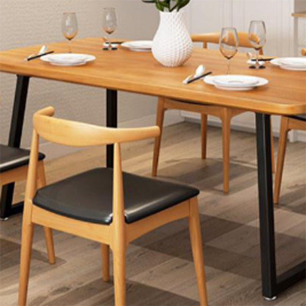 Industrial 1/2/5 Pieces Furniture Solid Wood Rectangle Dining Table Set in Brown