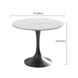 Ronde eetkamer met gewatteerde stoelen 1/2/4/5 stuks Stone Top Dinette Set voor keuken