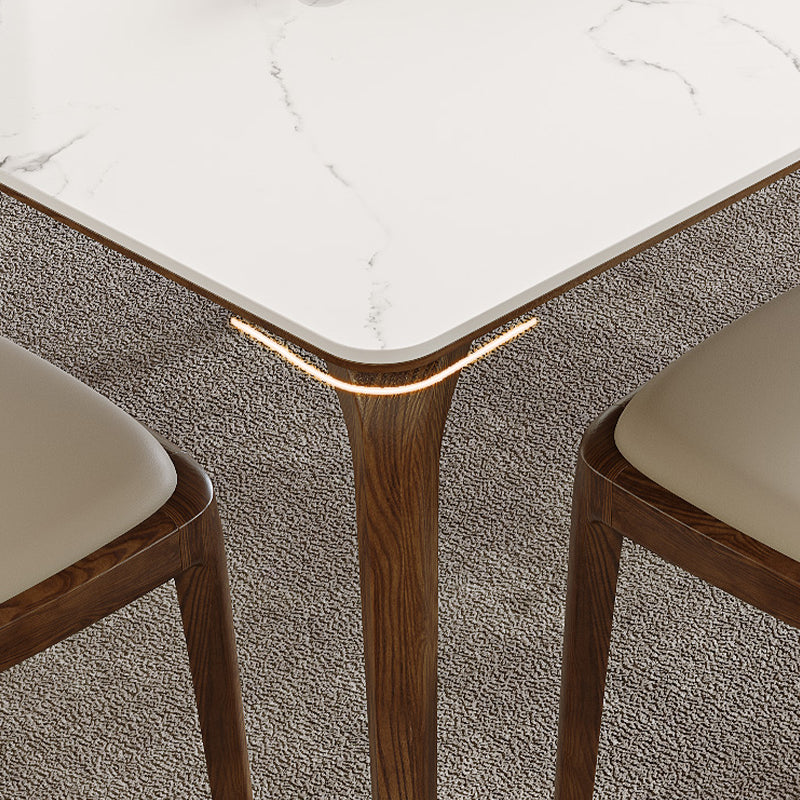 Ensemble de restauration en pierre blanche moderne 1/5/6/7 pièces Table à manger avec chaises blanches