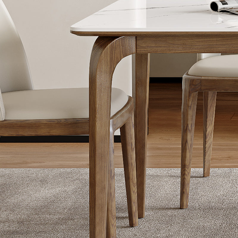 Ensemble de restauration en pierre blanche moderne 1/5/6/7 pièces Table à manger avec chaises blanches