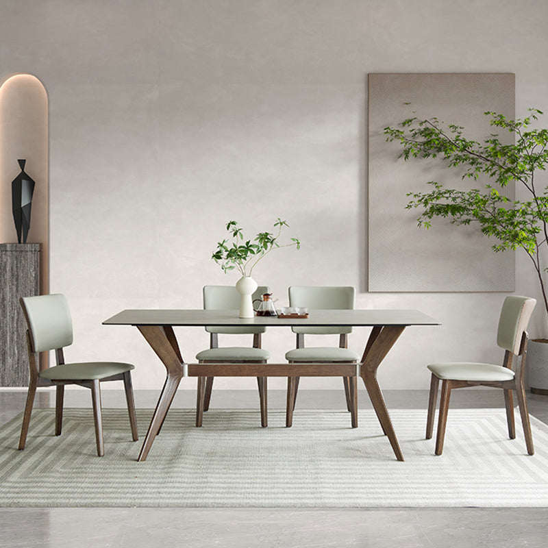 Rectangle Dining Table Set 1/4/5/7 Pieces Modern Gray Dinette Set for Home