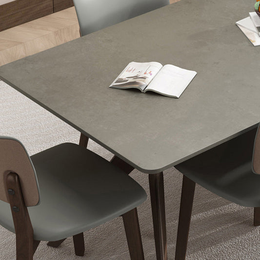 Juego de mesa de comedor rectangular 1/4/5/7 piezas de comedor gris moderno para el hogar